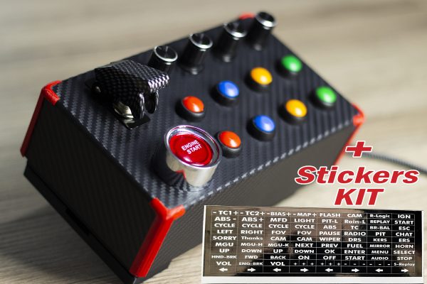 Stickers Button Box Start Engine Sim Racing Leva Luminosa PC Rotary Buttonbox