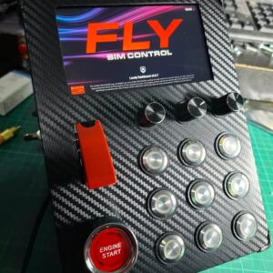 Button Box Sim Racing Luminous Metal Push Buttons PC USB With 5" Screen