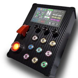 Sim Racing Button Box Display Dashboard 5″ Inch RGB Light Steel Buttons with Light Lever and Engine Start Button