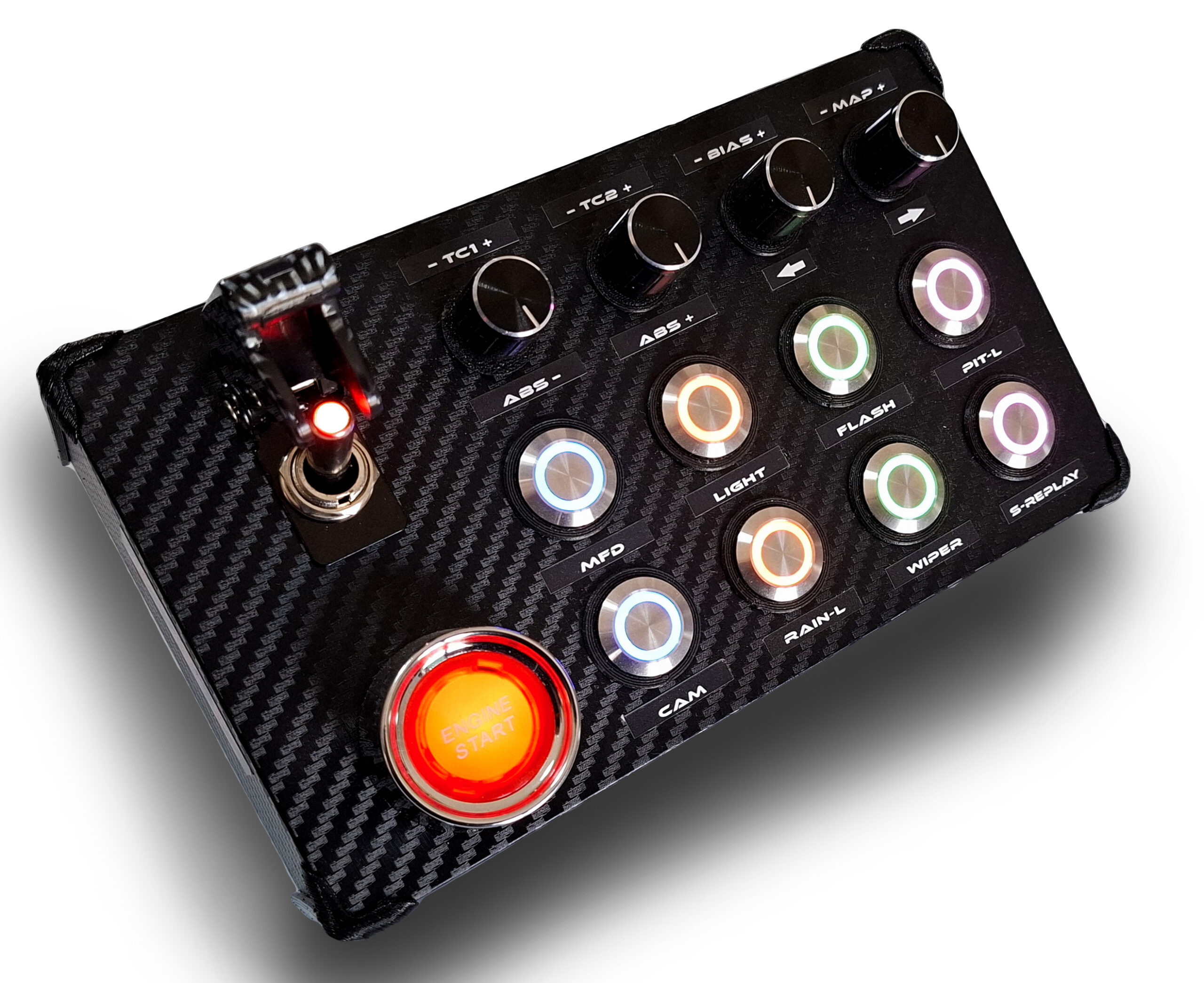 XBOX S/X Play Station PS5 Button Box Sim Racing Metal Push Buttons RGB Multicolor Button Box Luminous Console Start Lighted Toggle Switch Buttonbox - Image 3