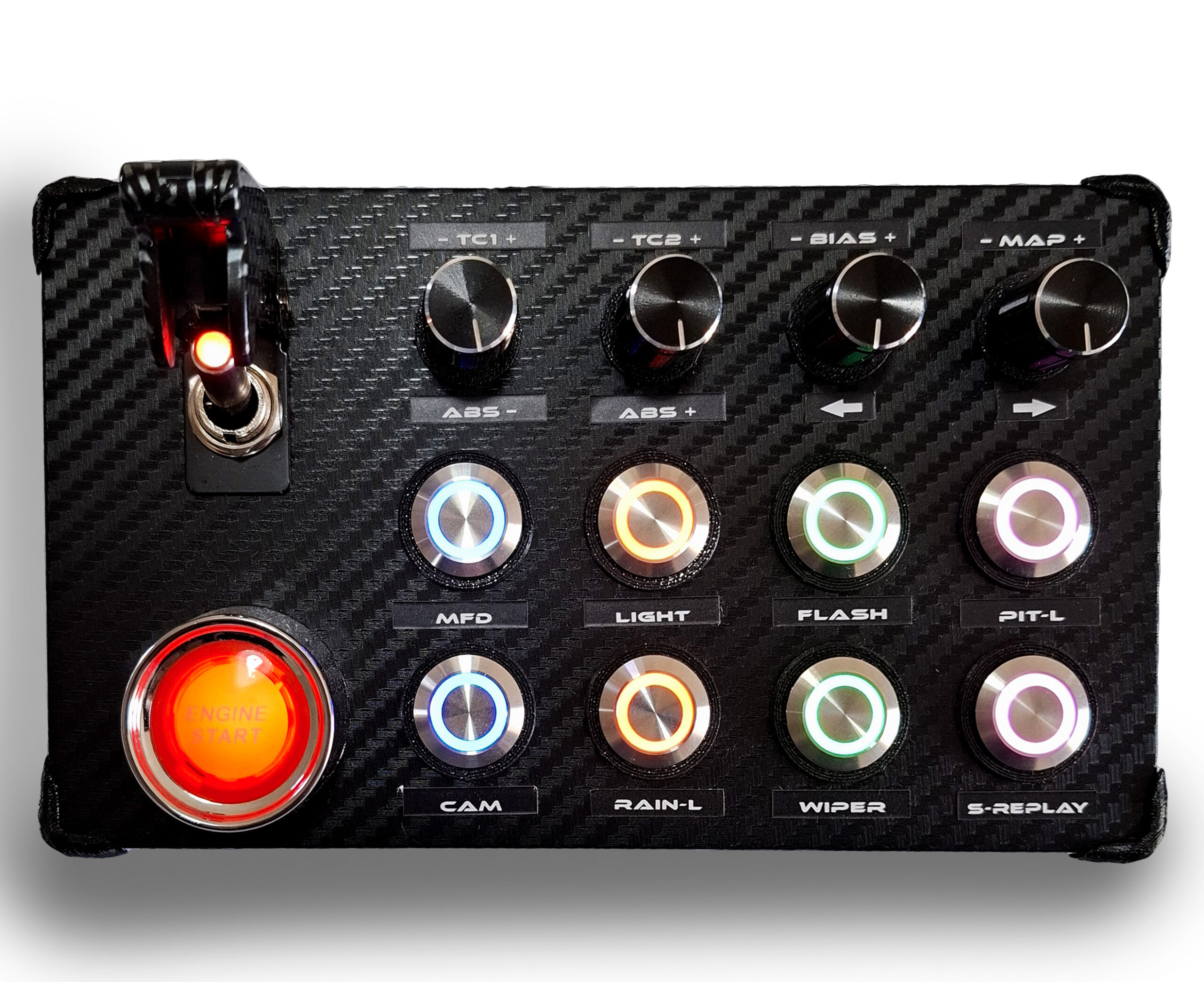 XBOX S/X Play Station PS5 Button Box Sim Racing Metal Push Buttons RGB Multicolor Button Box Luminous Console Start Lighted Toggle Switch Buttonbox - Image 4