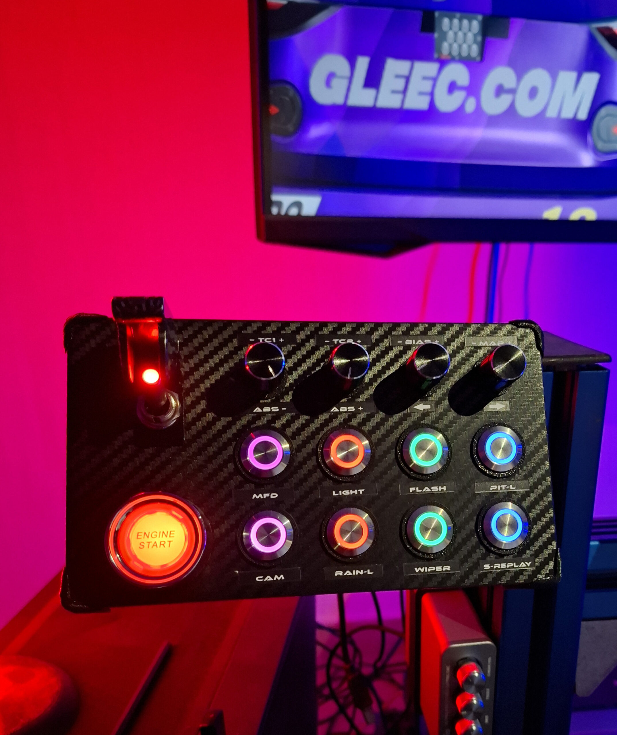 XBOX S/X Play Station PS5 Button Box Sim Racing Metal Push Buttons RGB Multicolor Button Box Luminous Console Start Lighted Toggle Switch Buttonbox - Image 6